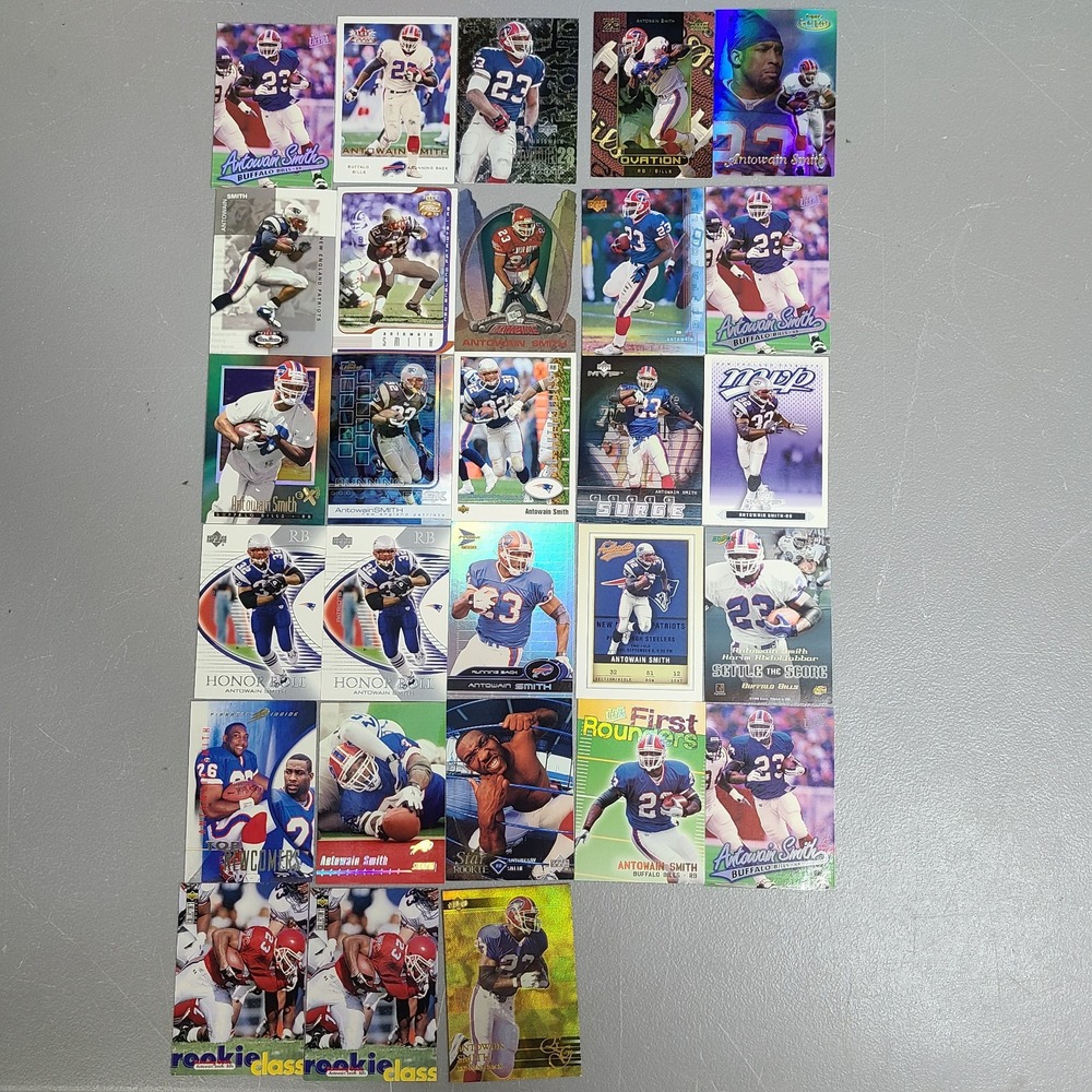 Antowain Smith NFL Card Lot Of‎ 28 Buffalo Bill's New England Patriots Football